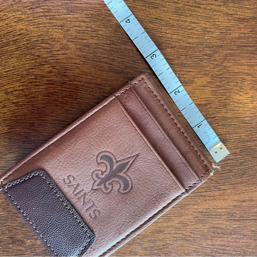 New Orleans Saints Men's Leather Wallet Pocket Wallet NFL Saints Magnet Closure
